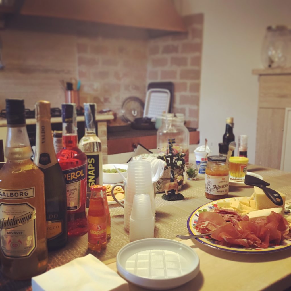 Snaps, Aperol and cold cuts in our kitchen