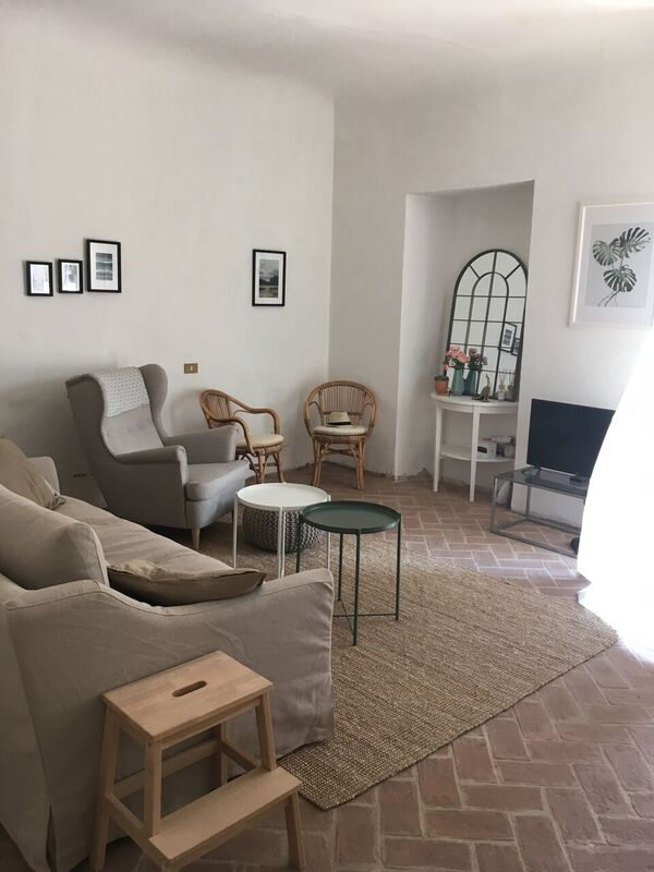 Our new livingroom in beige, terracotta and white
